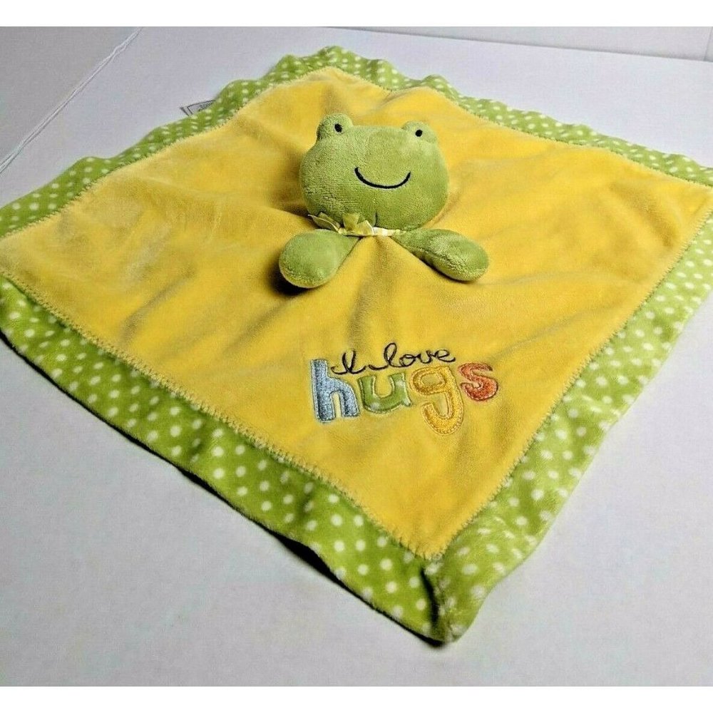 Carter's Green FROG LOVEY Rattle I LOVE HUGS